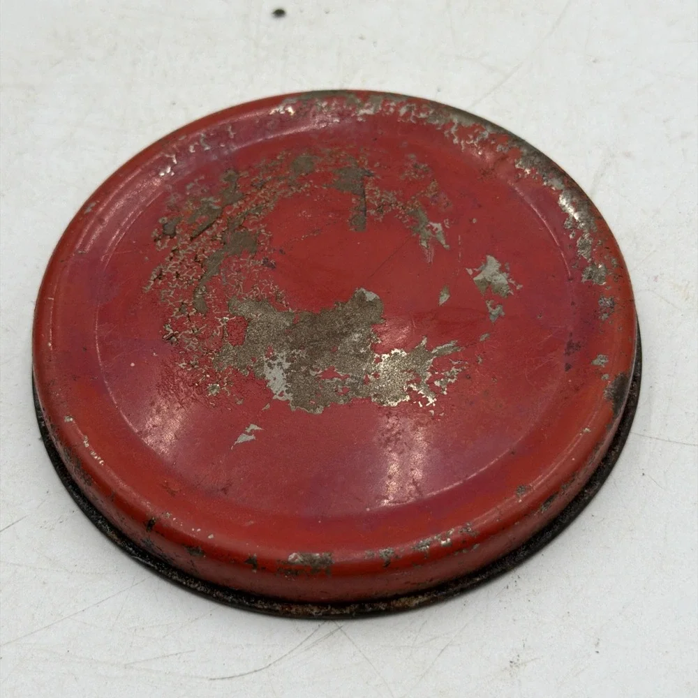 1940s National Can New York Strawberry Print Tin REPLACEMENT LID ONLY Small 4